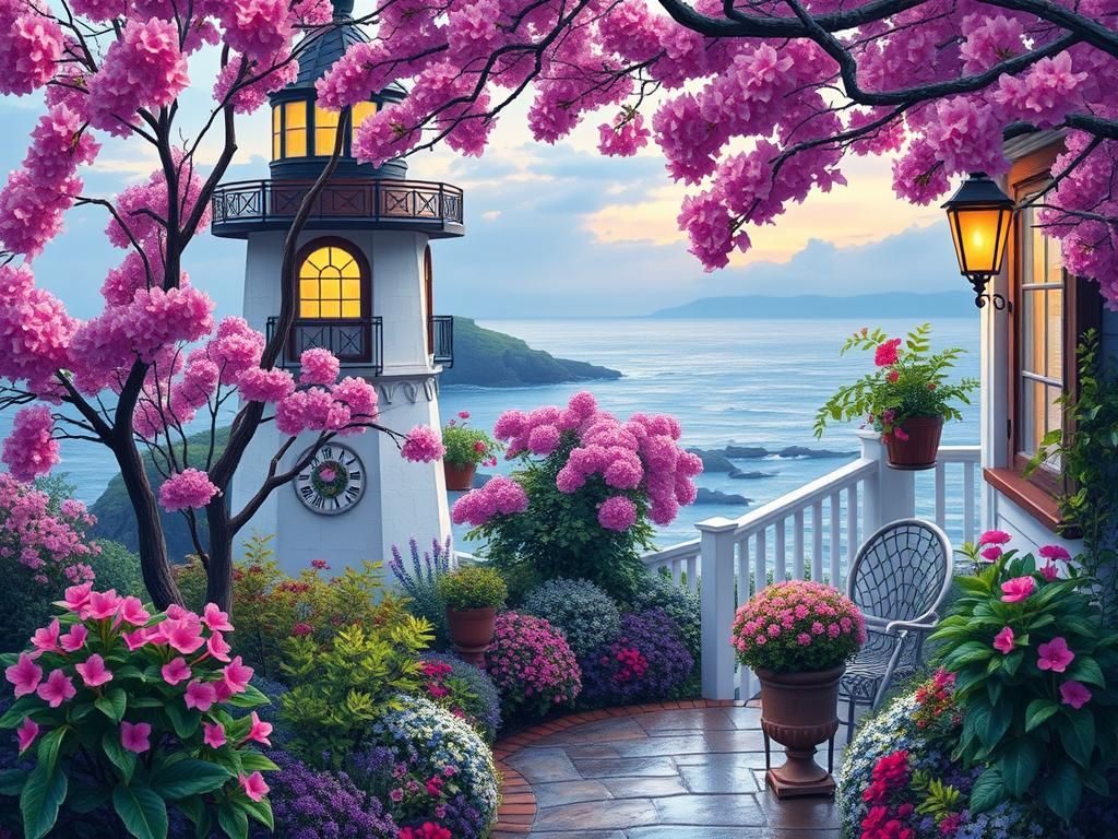 Serene Ocean Garden in Vivid Colors