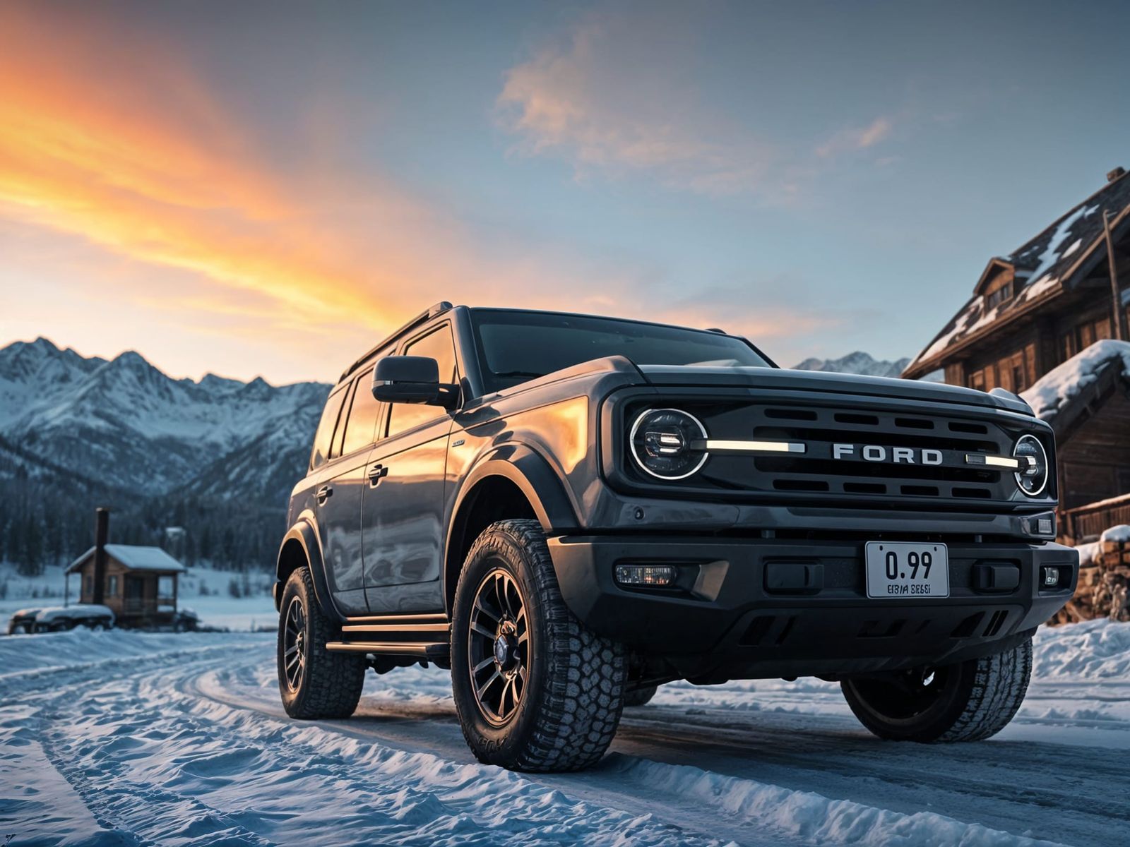 Modern Ford Bronco in Hyperrealistic Digital Art