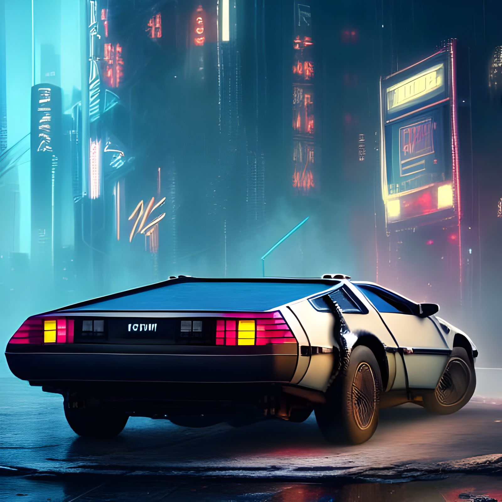 DeLorean in Cyberpunk 2099 Style, 8K Resolution