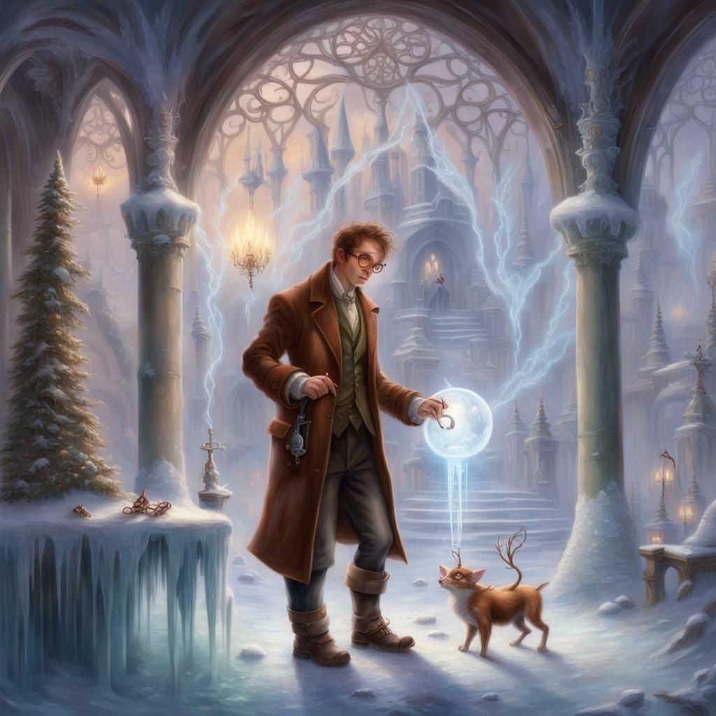 Magical Mechanic Heals Elf in Icy Palace