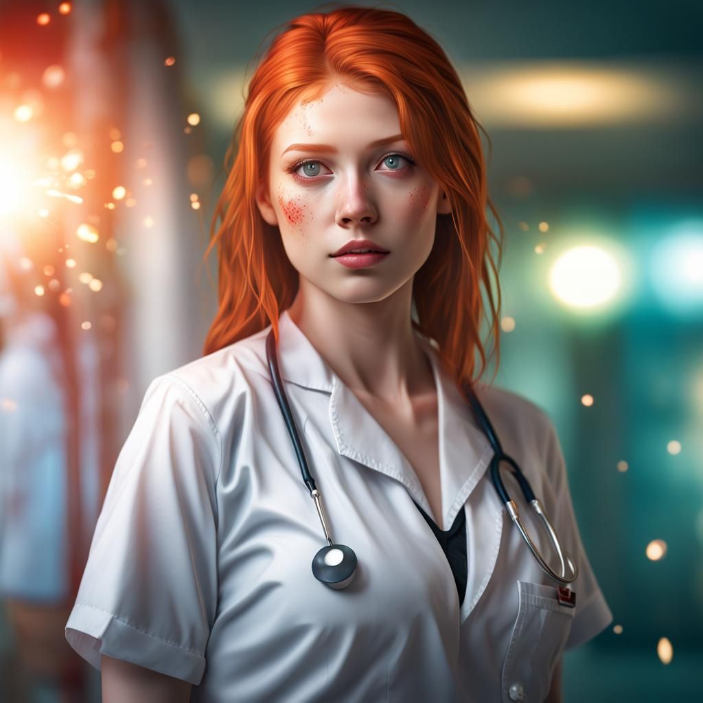 Hyperrealistic Nurse Portrait with Detailed Rendering