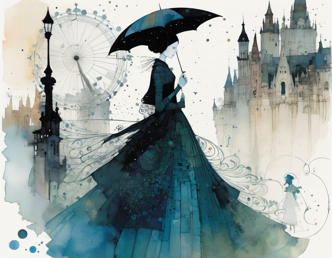 Elegant Ballroom Scene in Lush Artistic Style