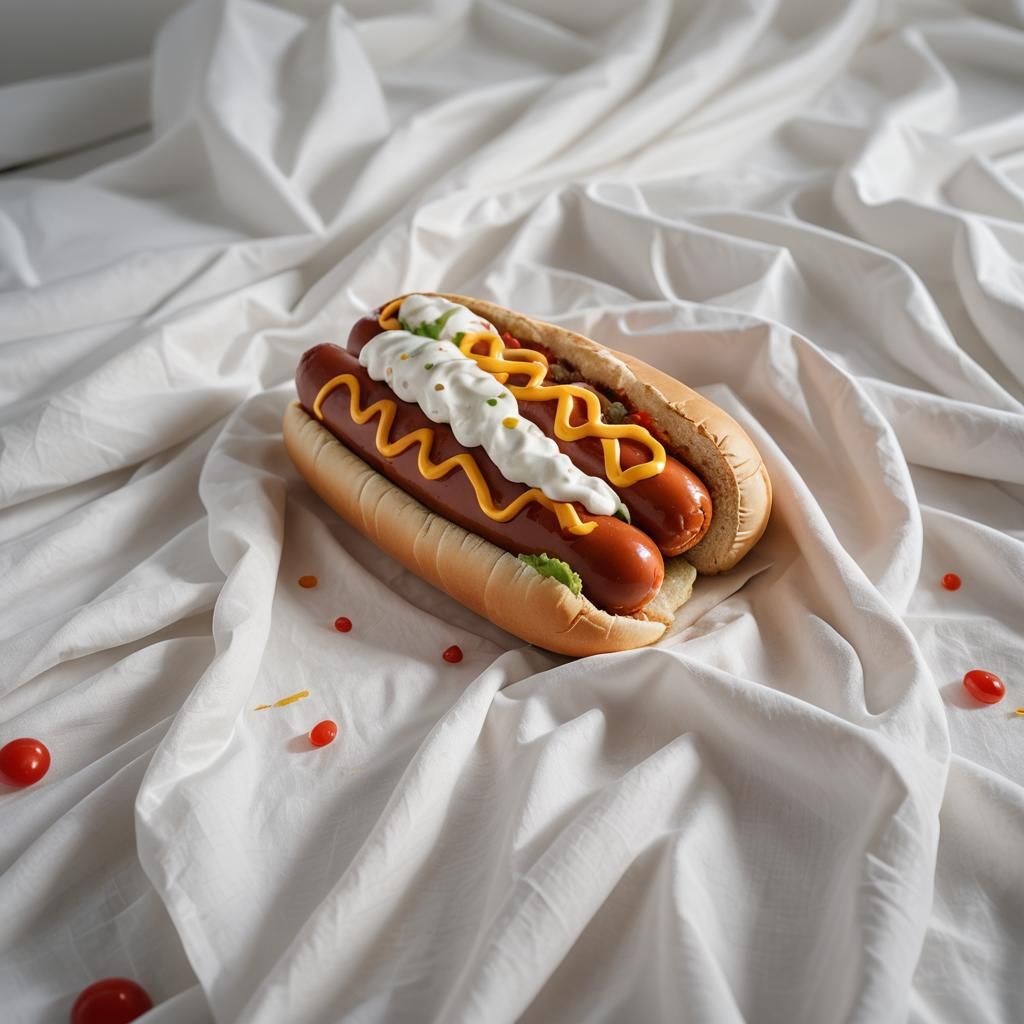 Giant Hotdog Still Life Macro Photograph