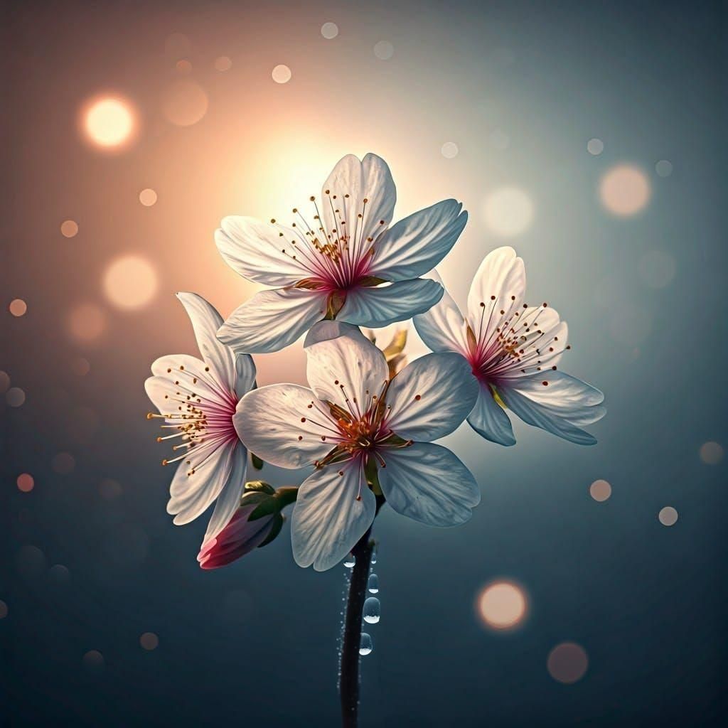 Glistening Transparent Glass with Dewdrops in Light