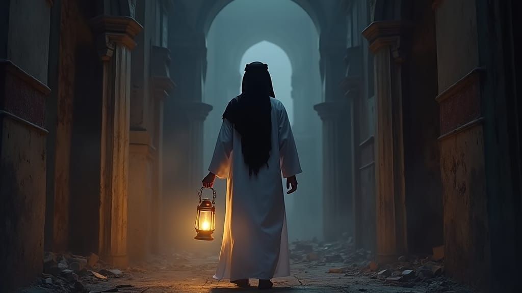 Arab Knight in Dark Fantasy Haunted Mansion