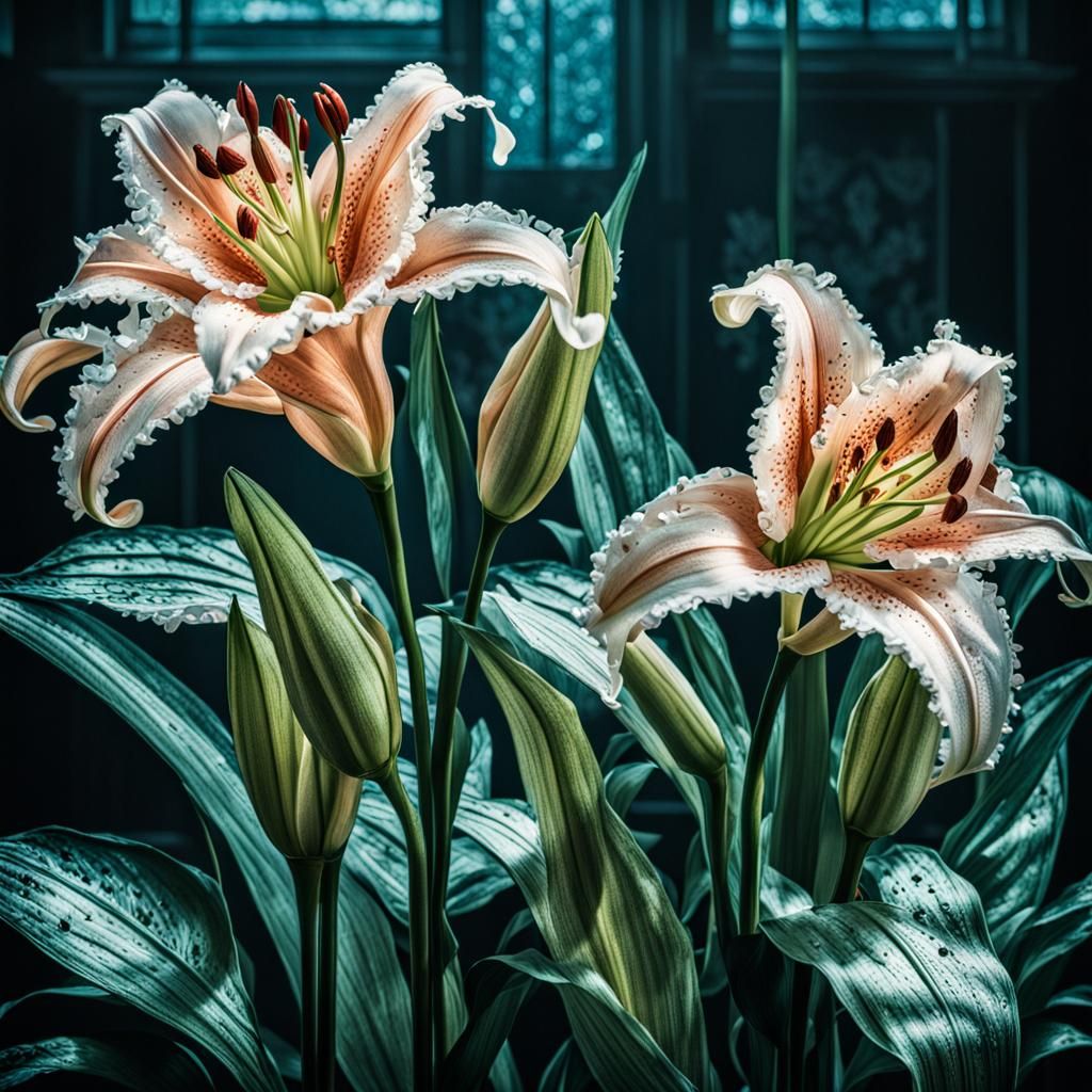 Art Deco Lilies in Riverdale Style