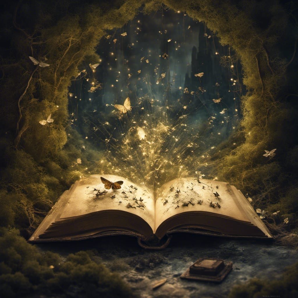 Miniature Fantasy World Emerges from Open Book