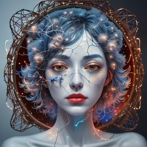 Abstract Neural Network in Macro Photography