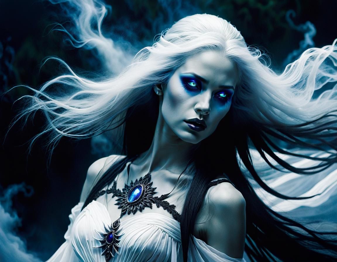 Ethereal Banshee in a Dark Fantasy Scene