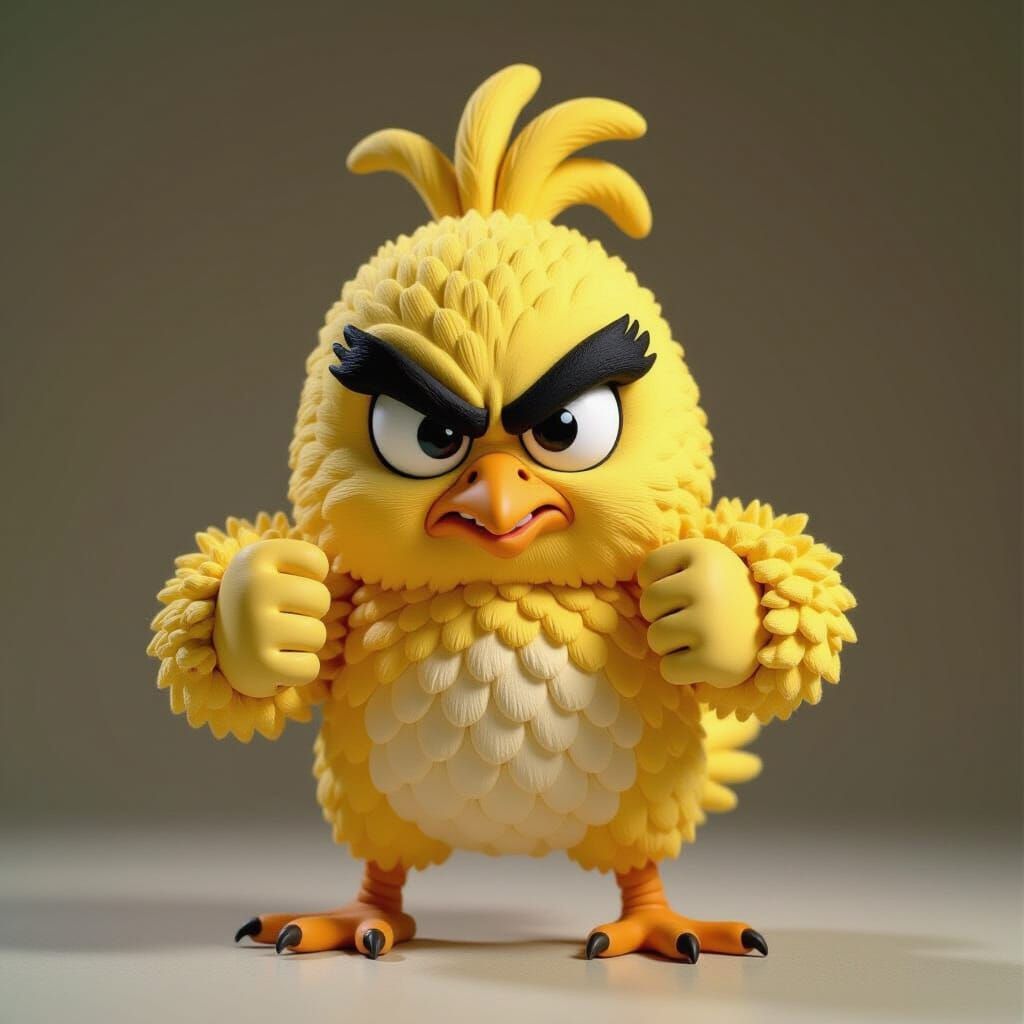 Furious Claymation Chick in Furious Pose