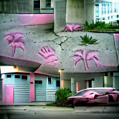 Abstract Concrete Geometric Shapes in Brutalist Style