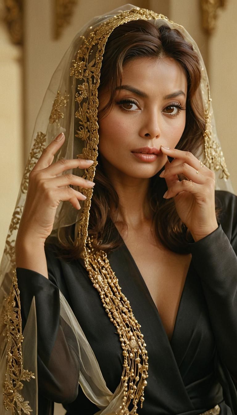 Golden Hour Portrait of a Woman with Oriental Features