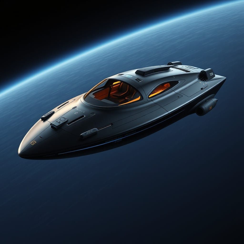 Luxury Onderonian Spacecraft in Futuristic Industrial Style