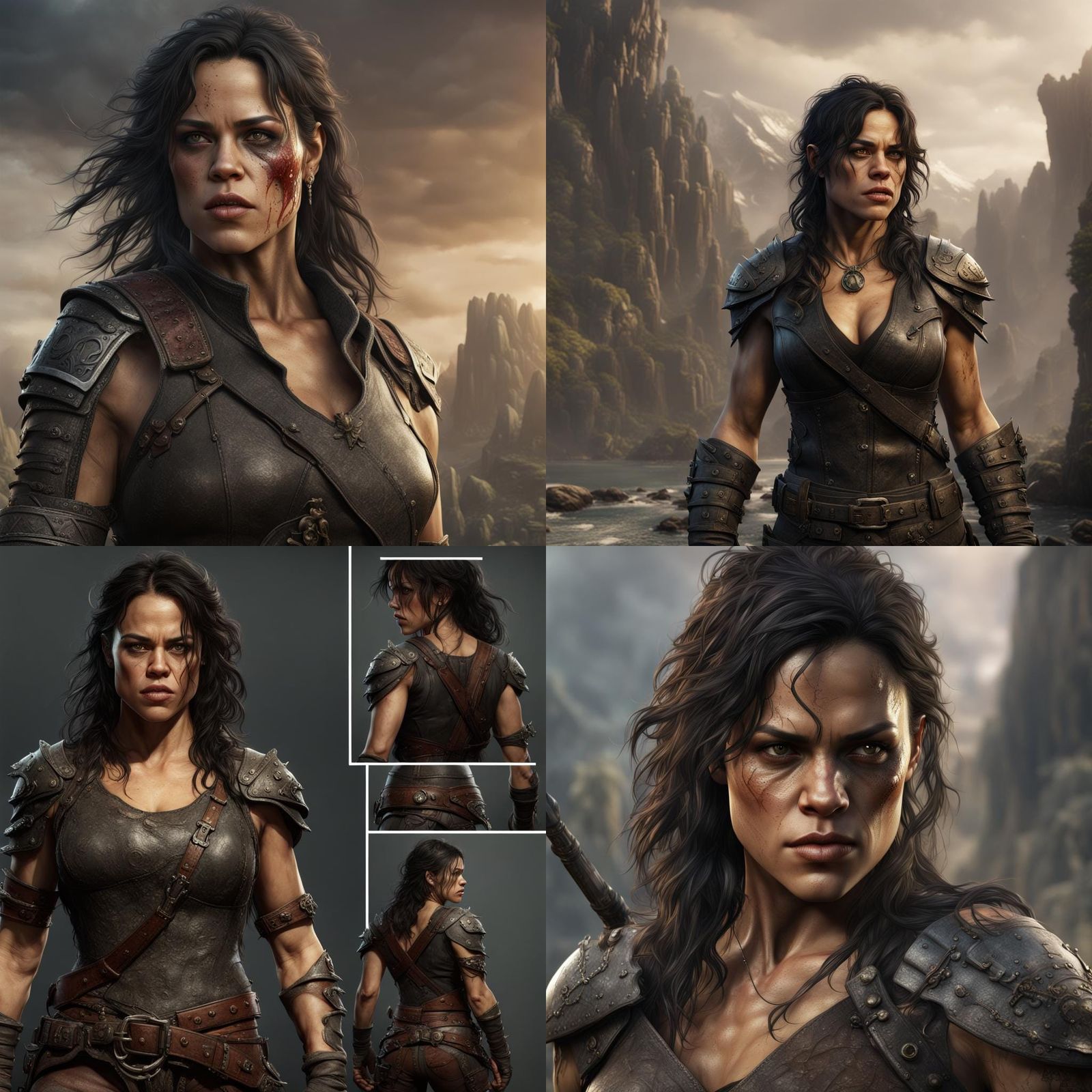 Michelle Rodriguez as Half-Orc: Detailed Matte Painting