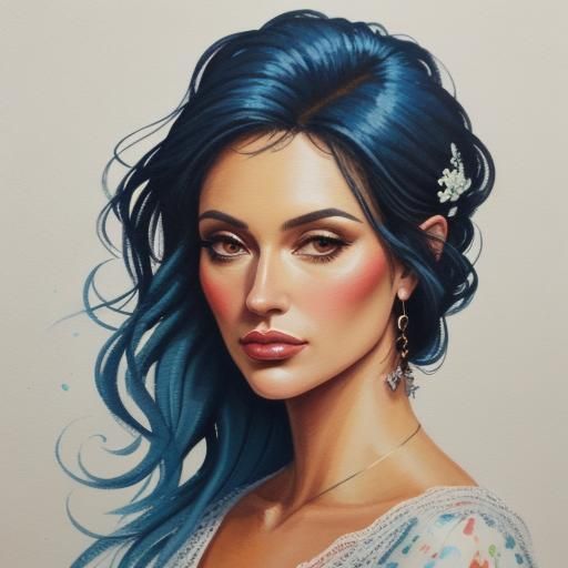 Detailed Gouache Painting