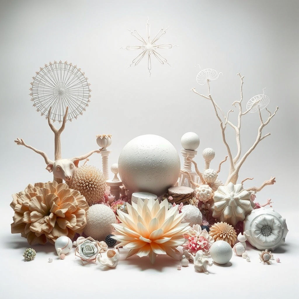 Precision Objects in Surreal Landscape