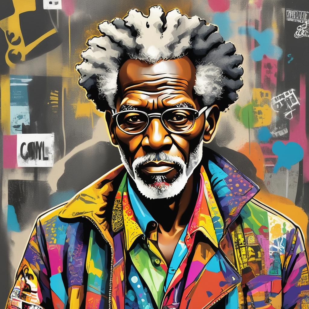 Afrofuturist Portrait of an Older Man