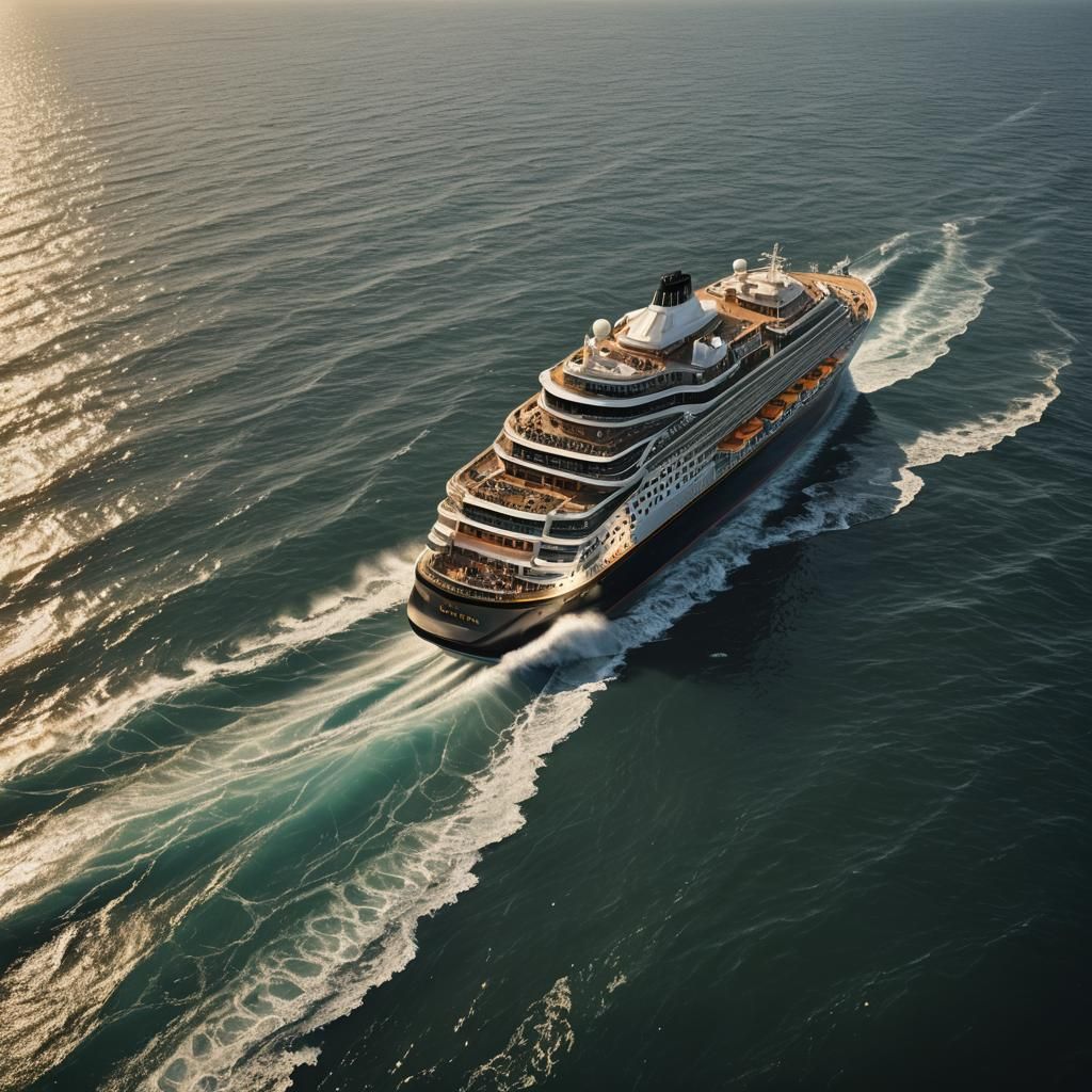 ( Large and iconic Super Cruise Liner cruising in the expans...