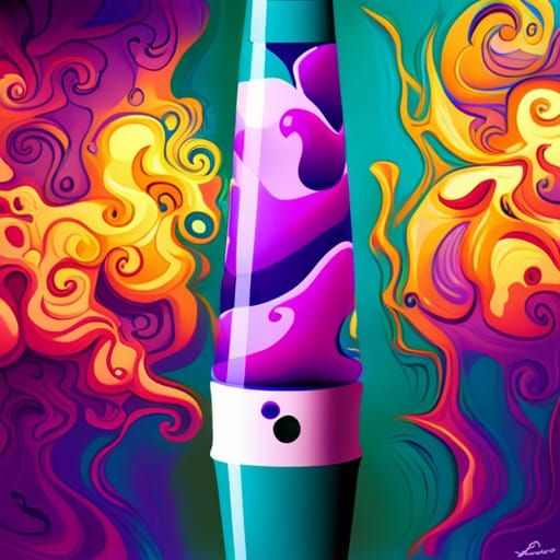 Psychedelic Lava Lamp in 1970s Graffiti Style