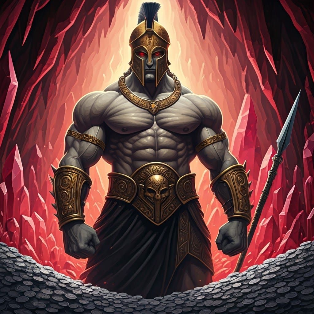 Mighty Hades Wields Power in Ancient Greek Temple