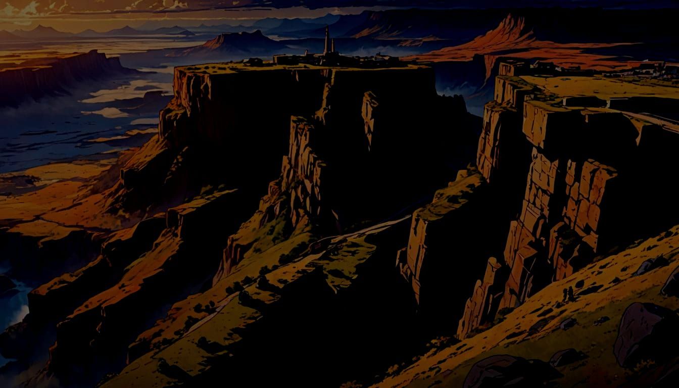 Cliffside Military Base in Anime Style