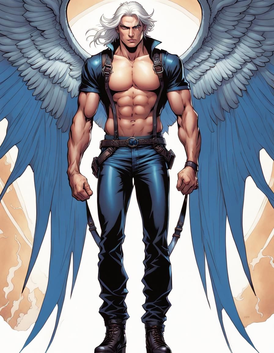 Athletic Male Devil in Comic Book Art Style