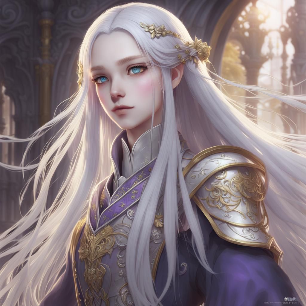 Anime Inspired Young Woman with Silver Hair