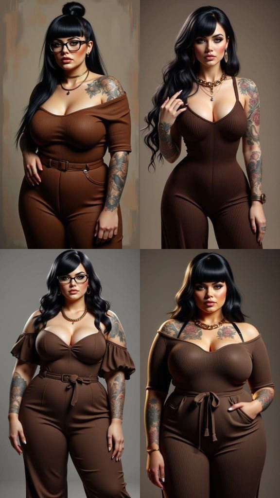 Curvy Lab Technician in Off-the-Shoulder Jumpsuit