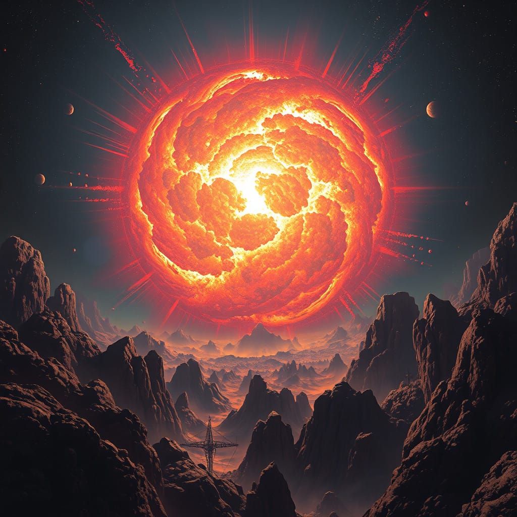Cosmic Supernova in Industrial-Fantasy Style