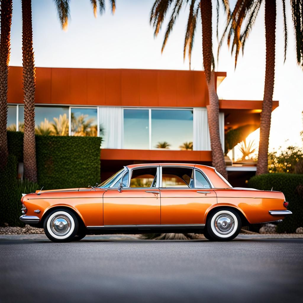 1960s Light Metallic Orange Car in Palm Springs