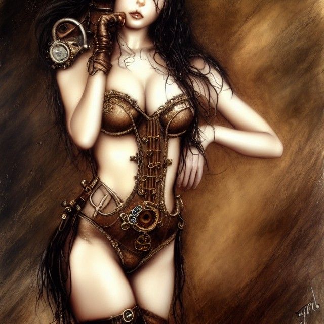 Steampunk Lingerie Portrait in Romantic Hyperrealism