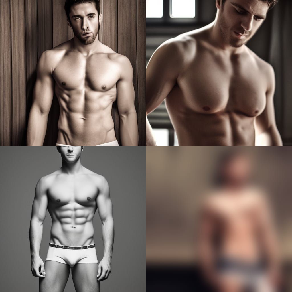 Hyperrealistic Photo of a Muscular Man in Underwear
