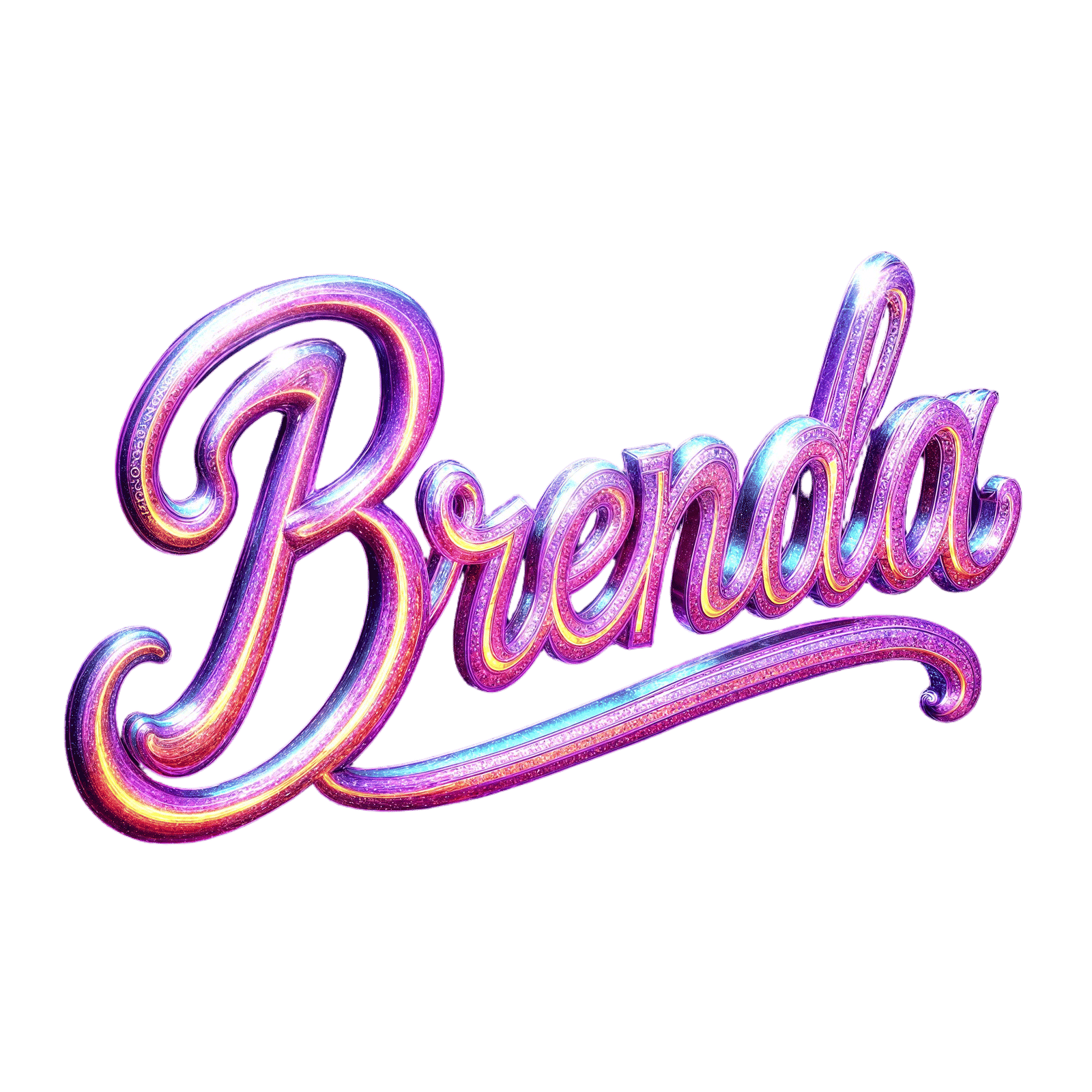 Brenda in Elegant Italic Typography with Brilliant Purple an...