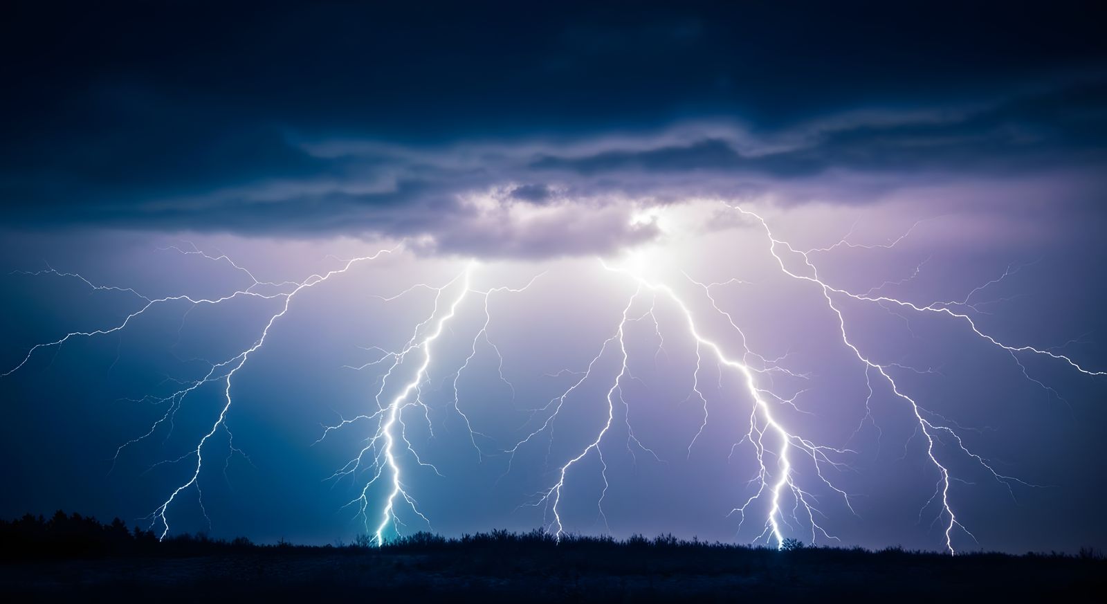 Creepy Winter Lightning Storm in Surreal Style
