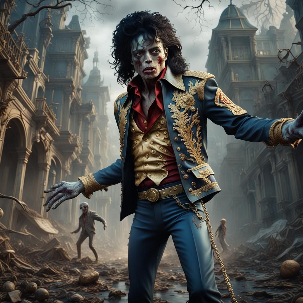 Zombie Michael Jackson: Detailed Fantasy Concept Art