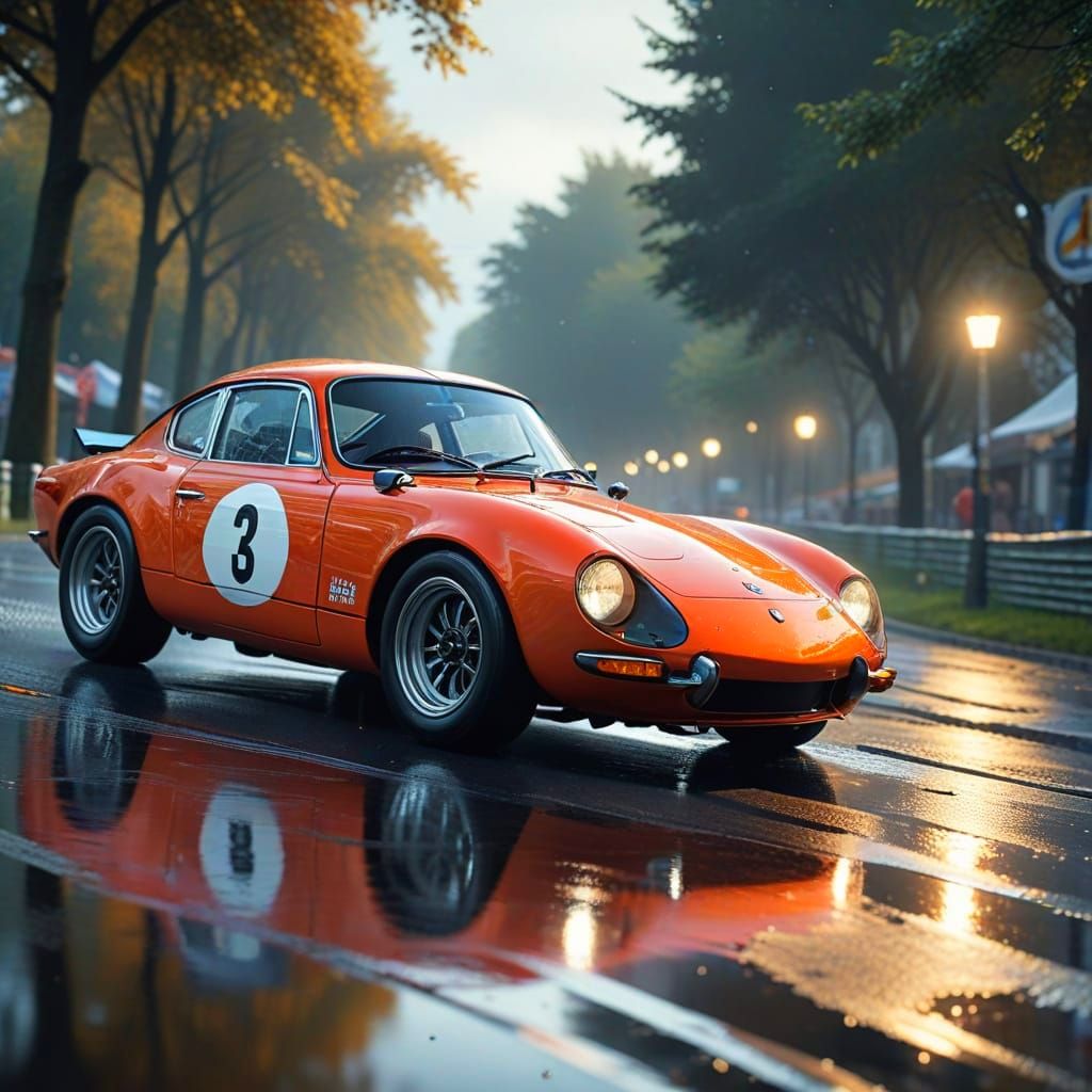 1972 Alpine A110 Cars Speeding Down Le Mans Straightaway in ...