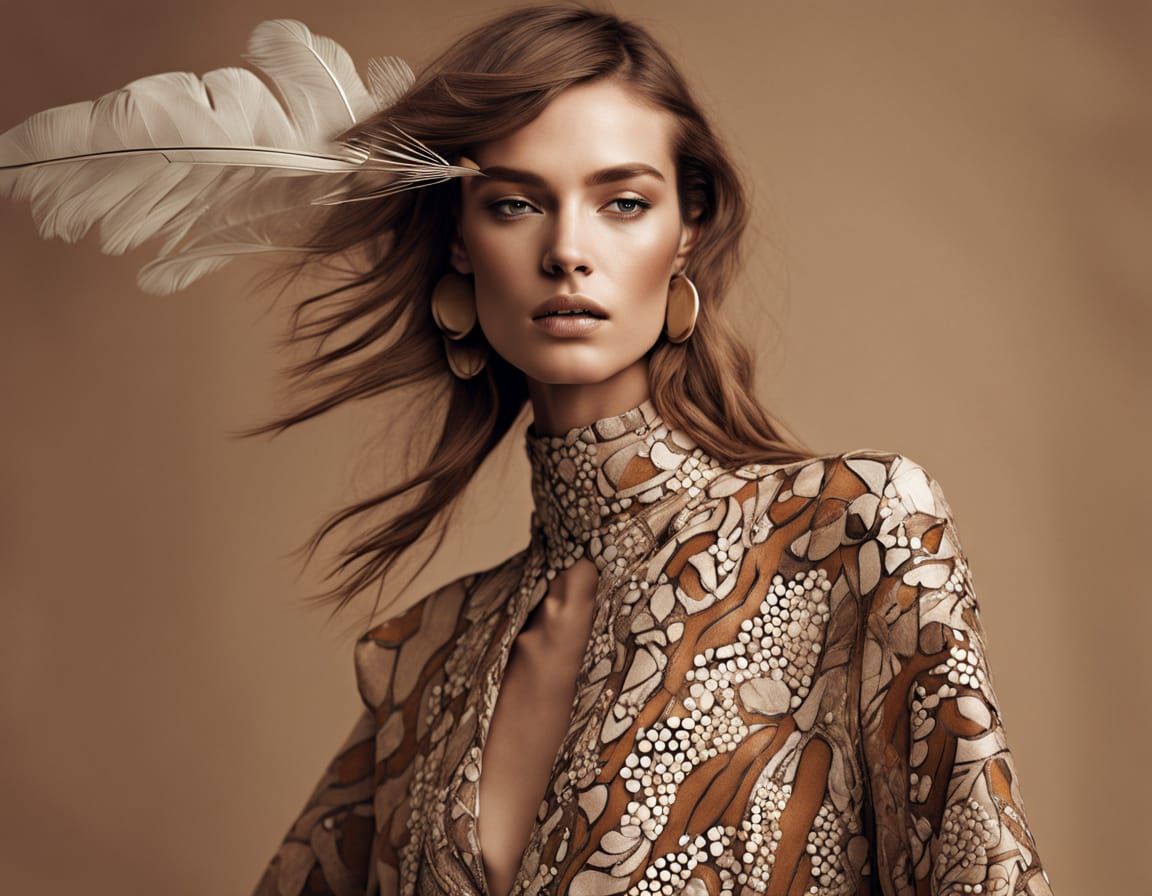 Aboriginal Art Inspired Fashion Portrait for Vogue