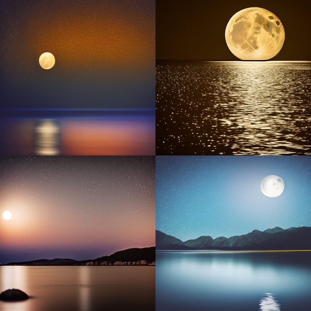 Moon Spirit Drifting Under Starry Night Sky