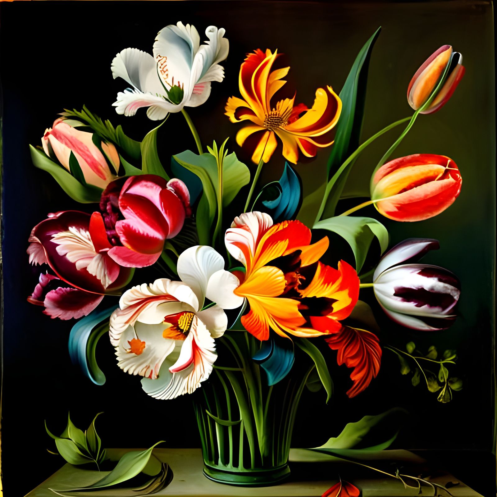 Tulips in Vase, Dutch Golden Age Still Life