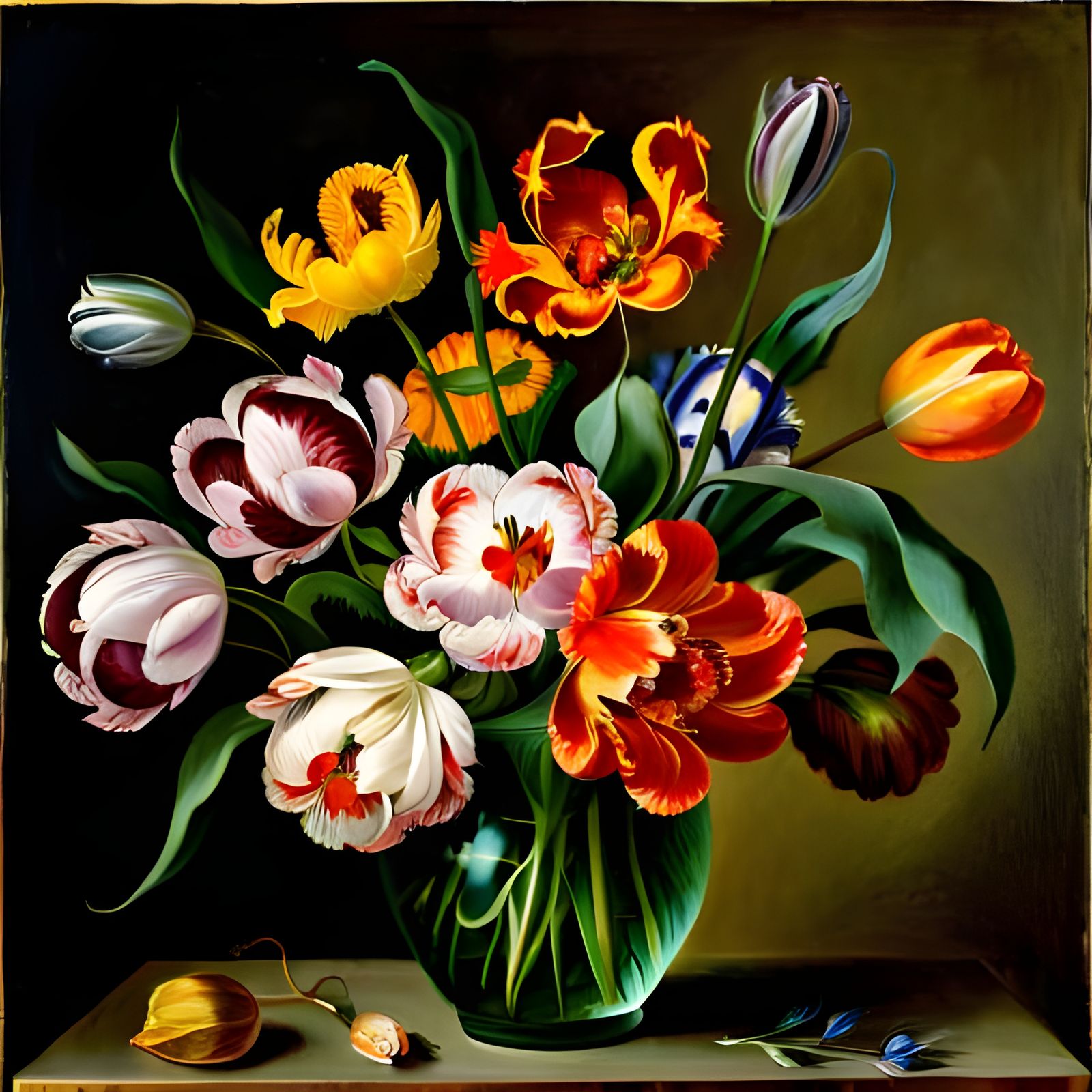 Tulips in Vase: A Dutch Still Life