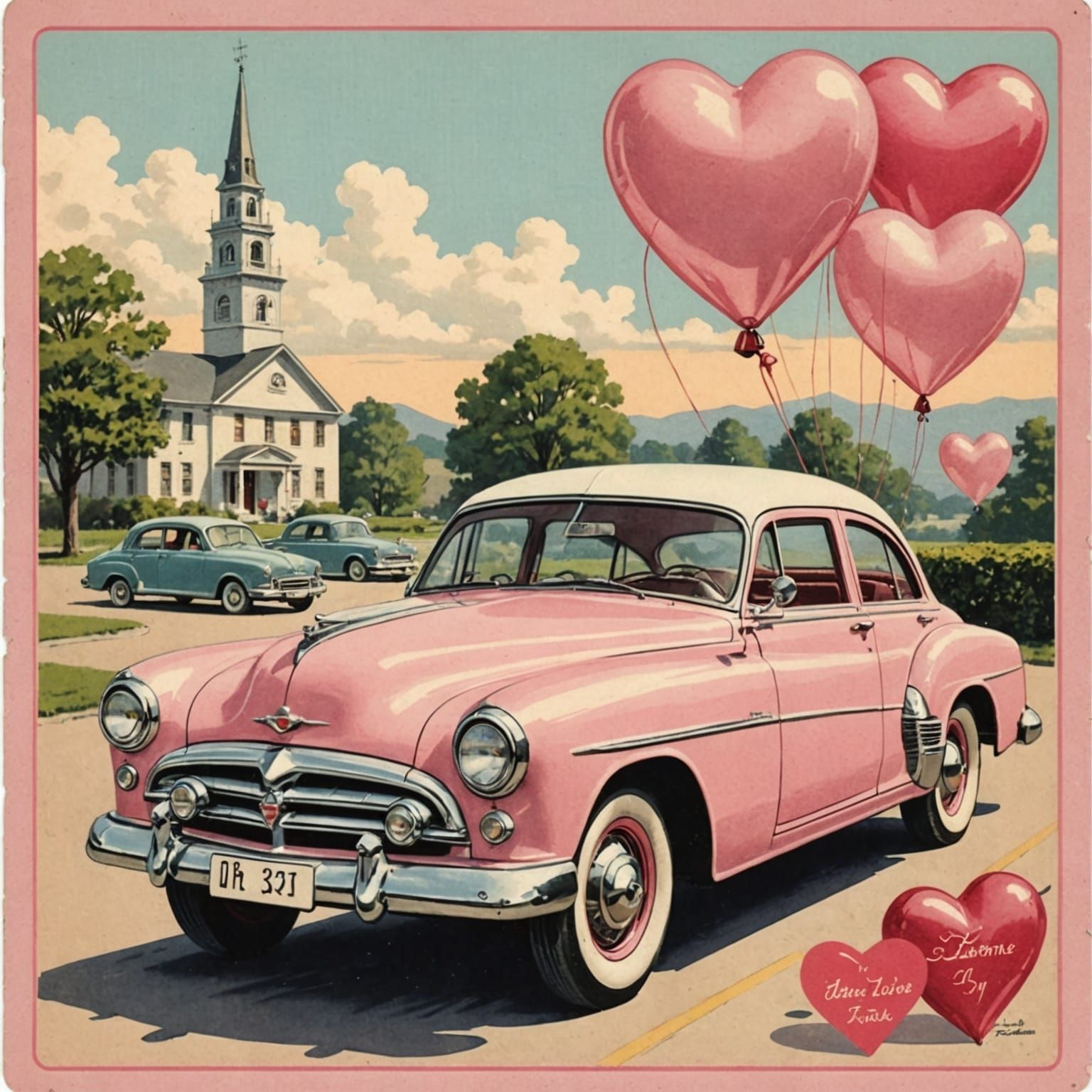 Romantic Vintage Valentine's Day Scene