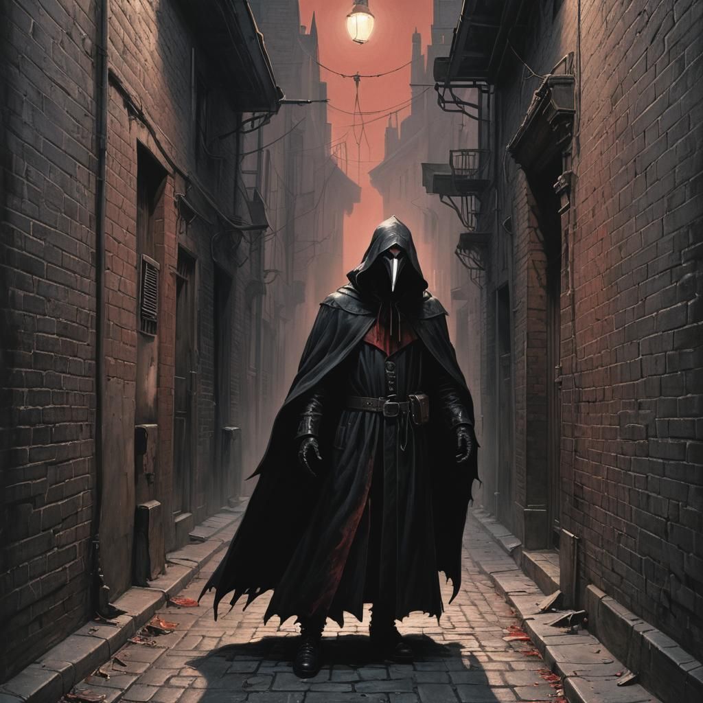 Werewolf Plague Doctor in Gothic Horror Style