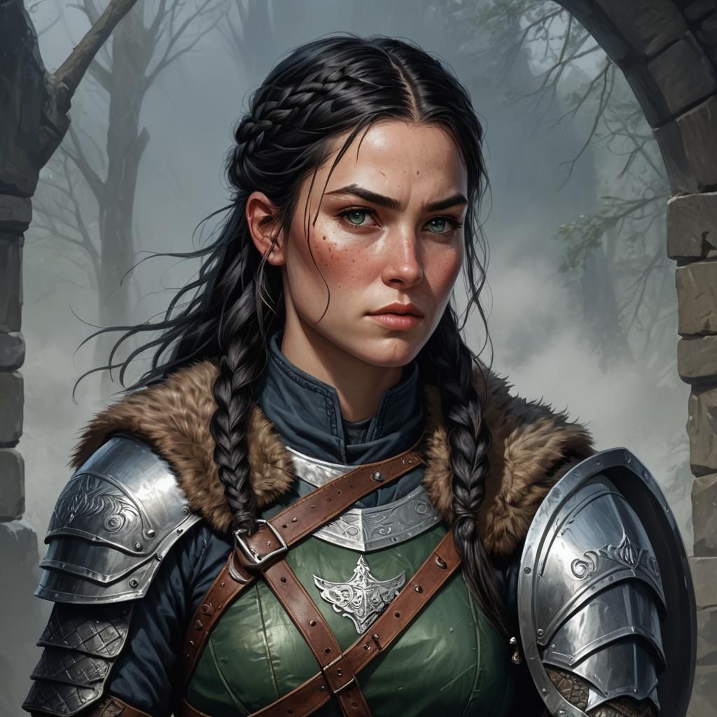 Medieval Female Mercenary Portrait in 8K