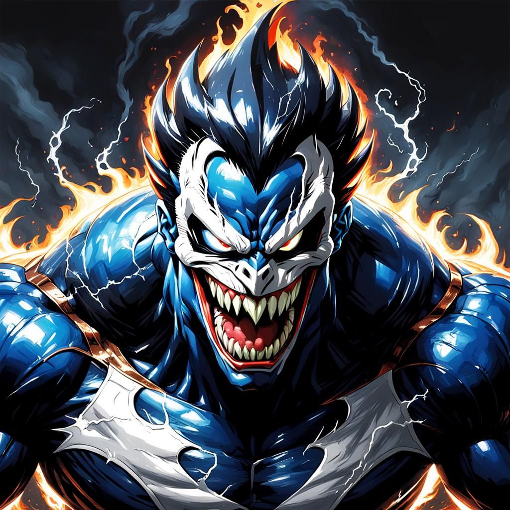 Venom Merged with Vegeta: A Sinister Fusion