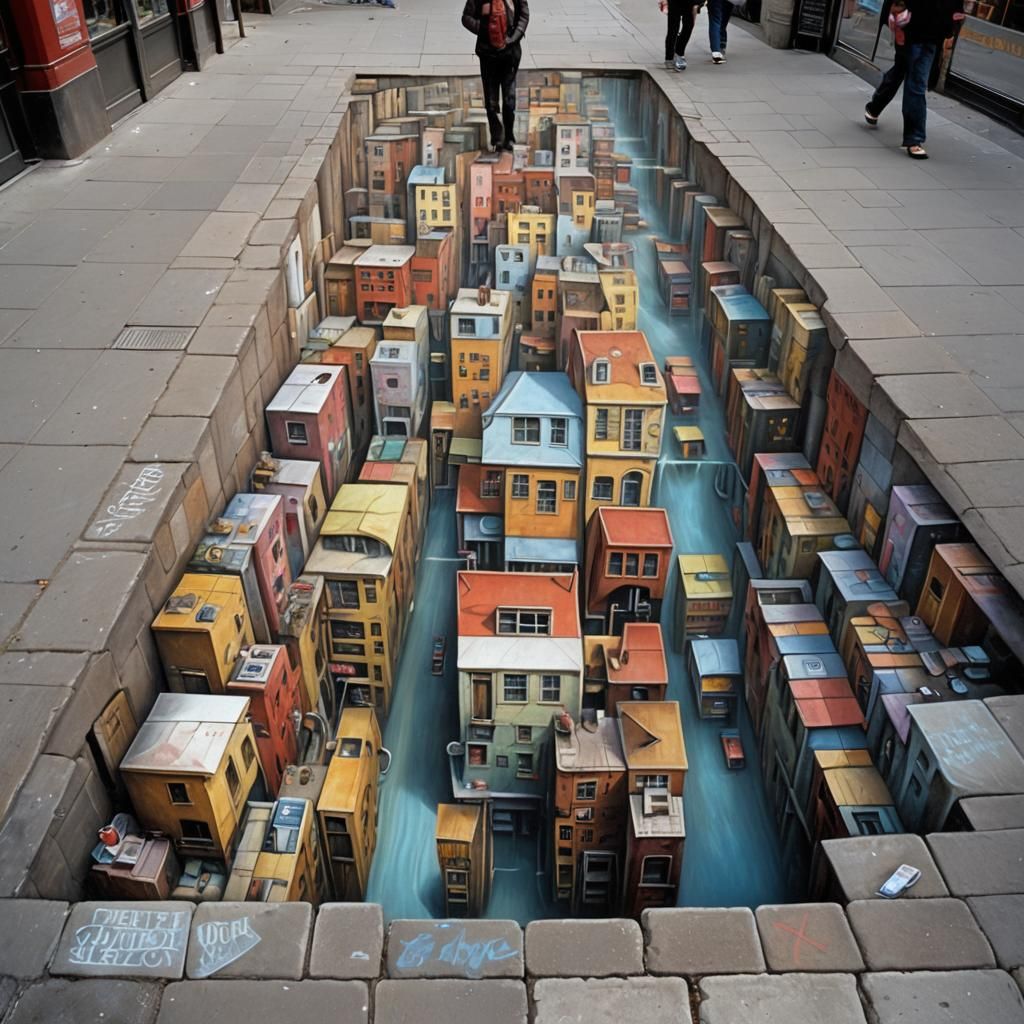 Surreal Chalk Street Art Illusion