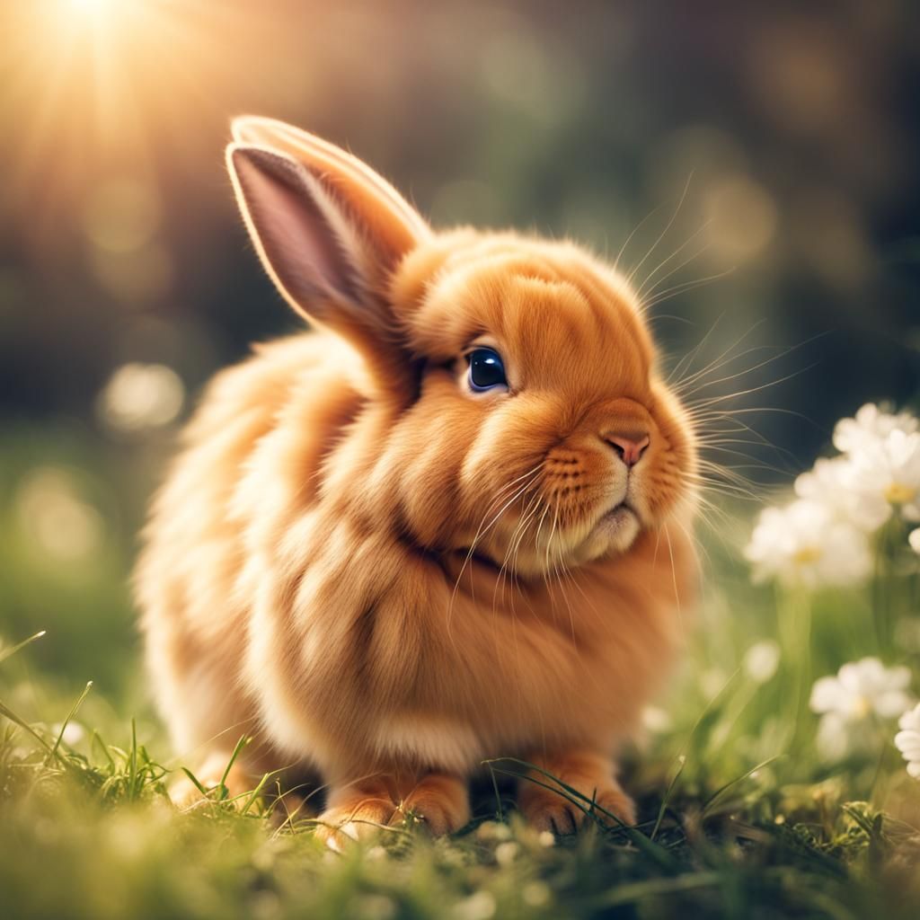 Cute Caramel Bunny in Heavenly Sunshine