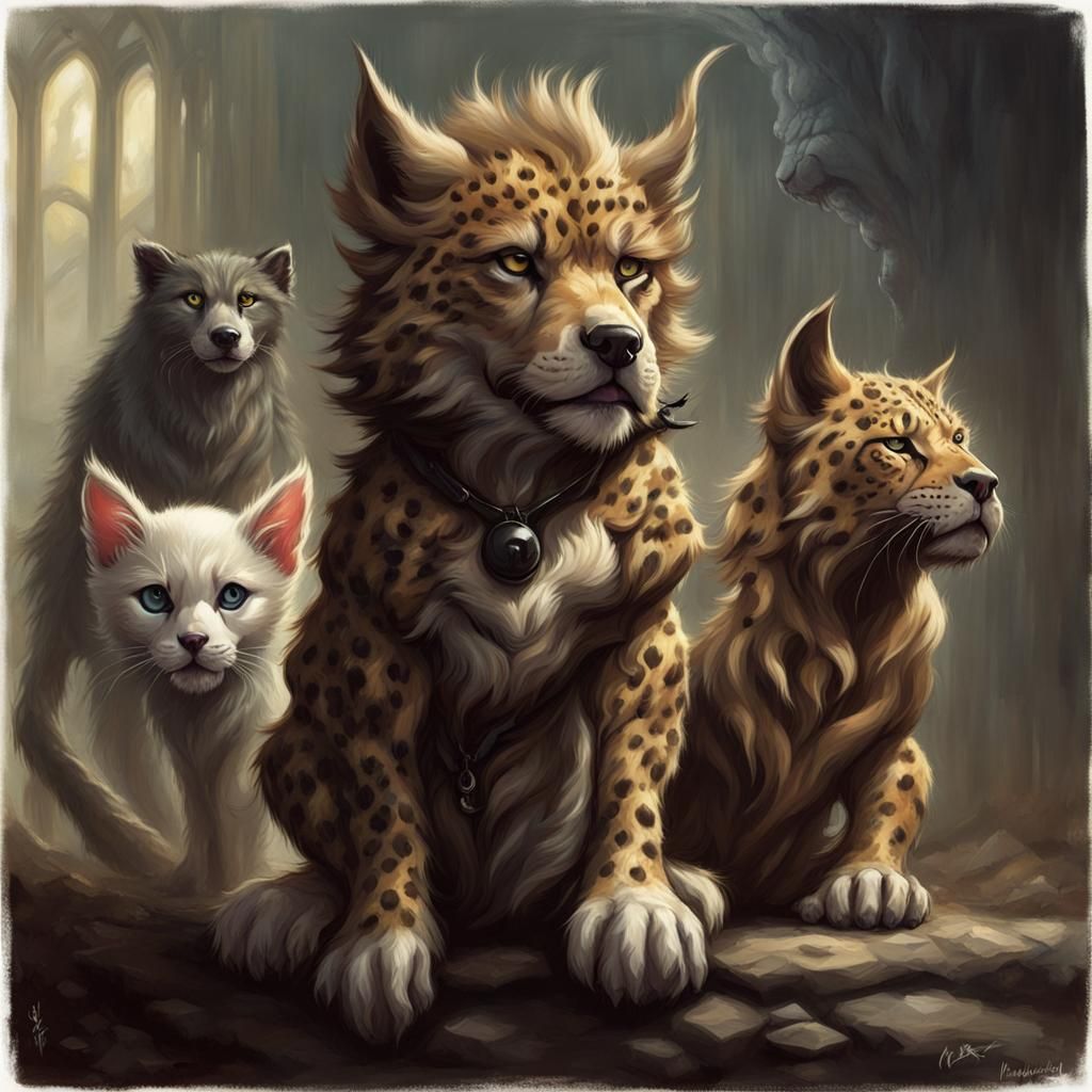 Sinister Hybrid Creatures in Fantasy Art Style