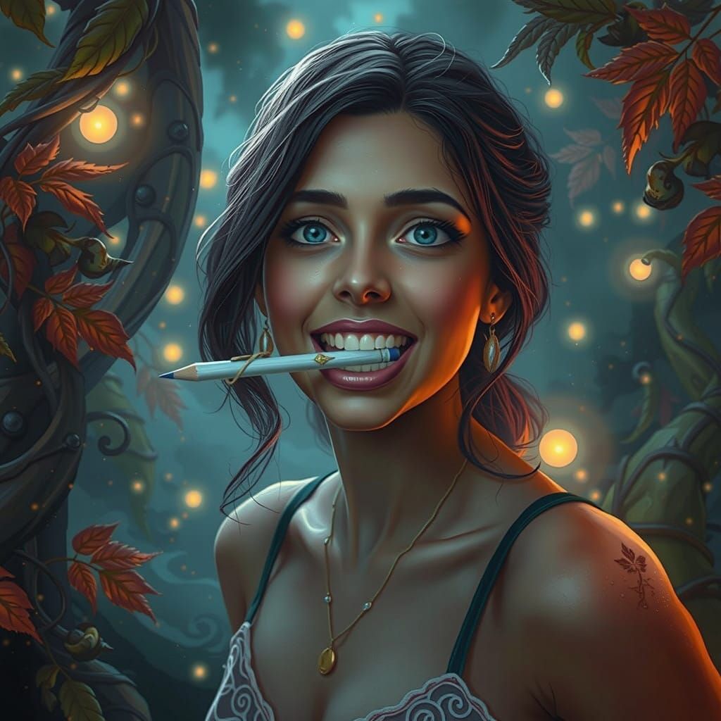 Ethereal Muse Lost in Creative Reverie