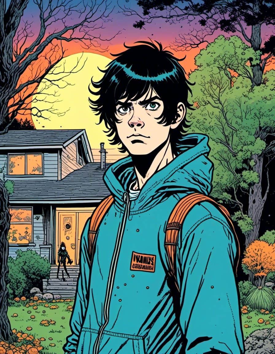 Ninja Costume Portrait in Indie Comic Style