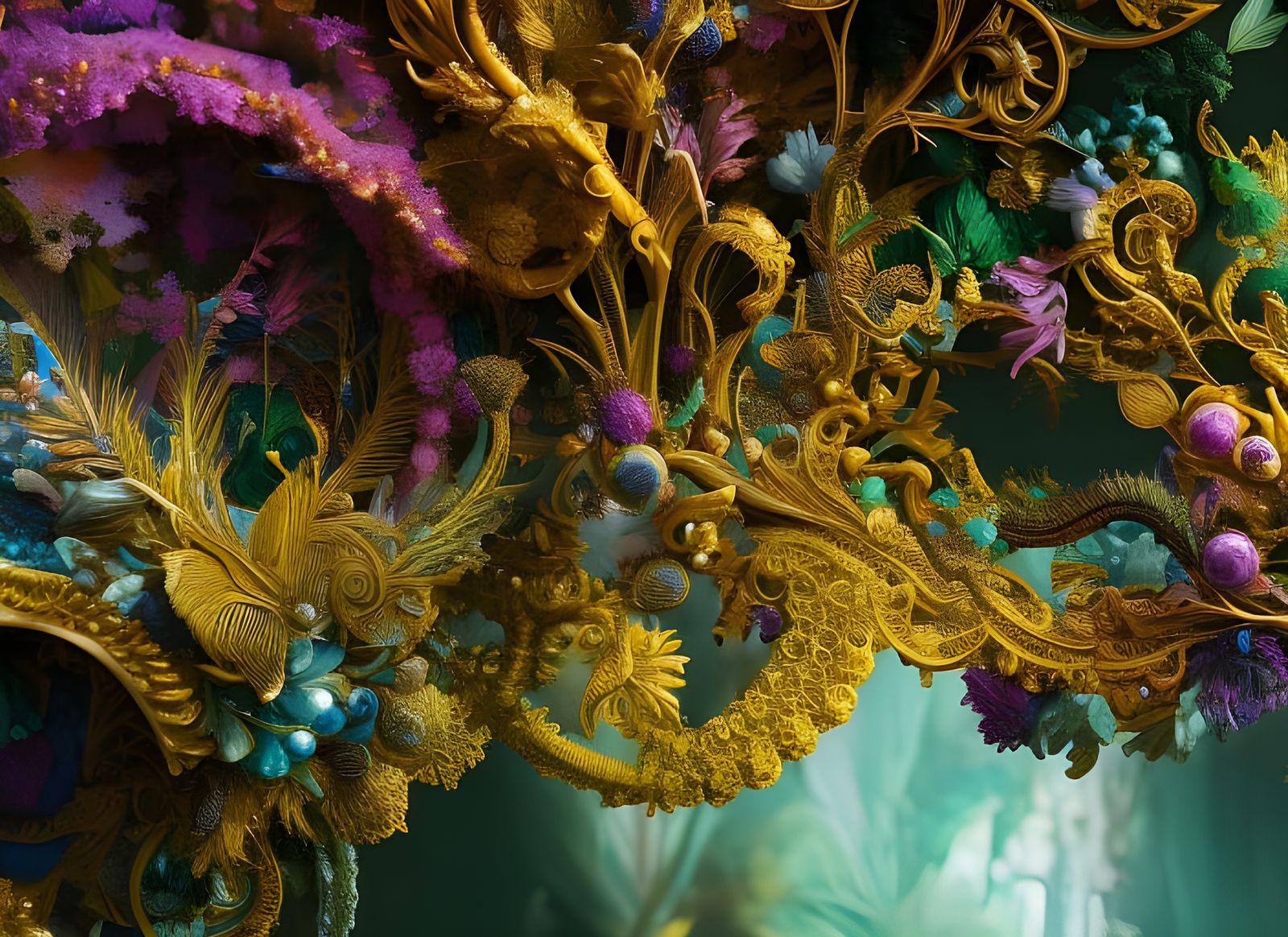 Ethereal World in Hyperrealistic Aetherpunk Style